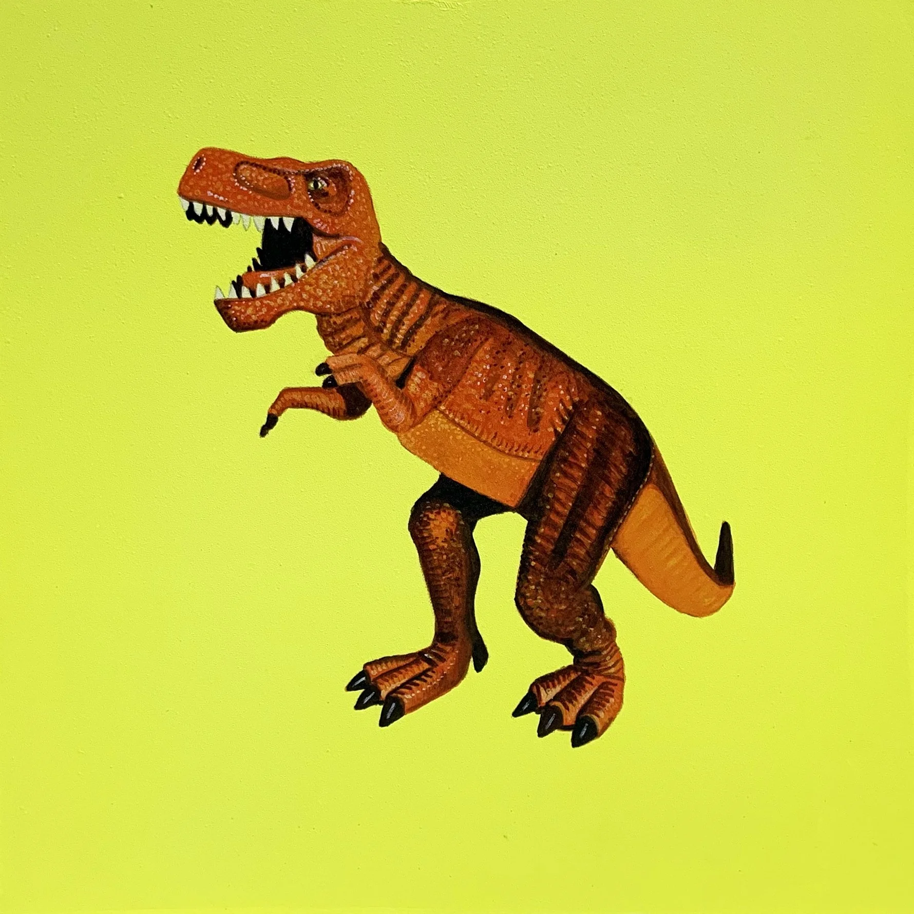 Colleen Critcher_Red T.Rex on Yellow_Acrylic on panel_8x8 inches_2021.jpg