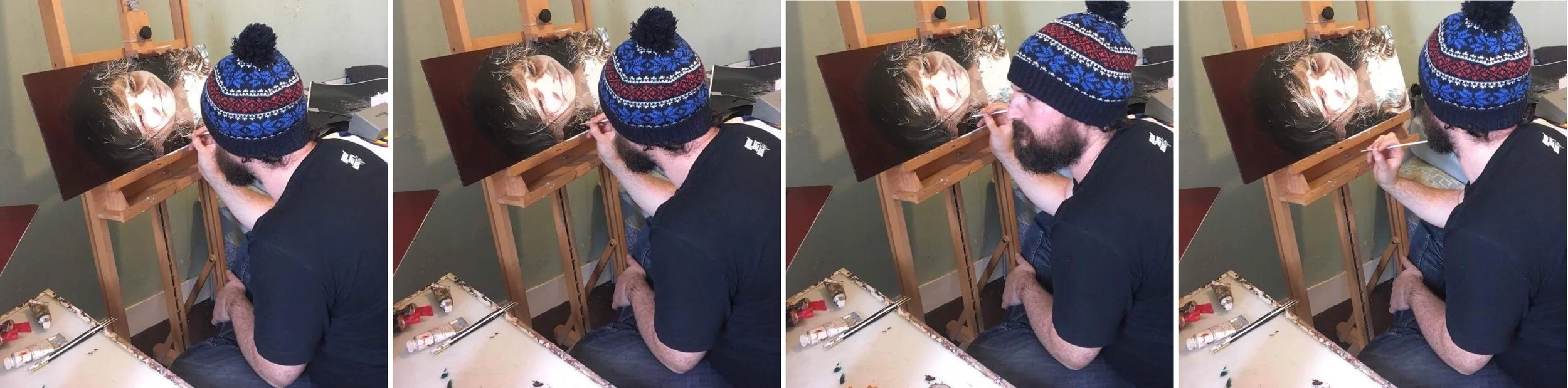 In process of painting 'Isabel'.