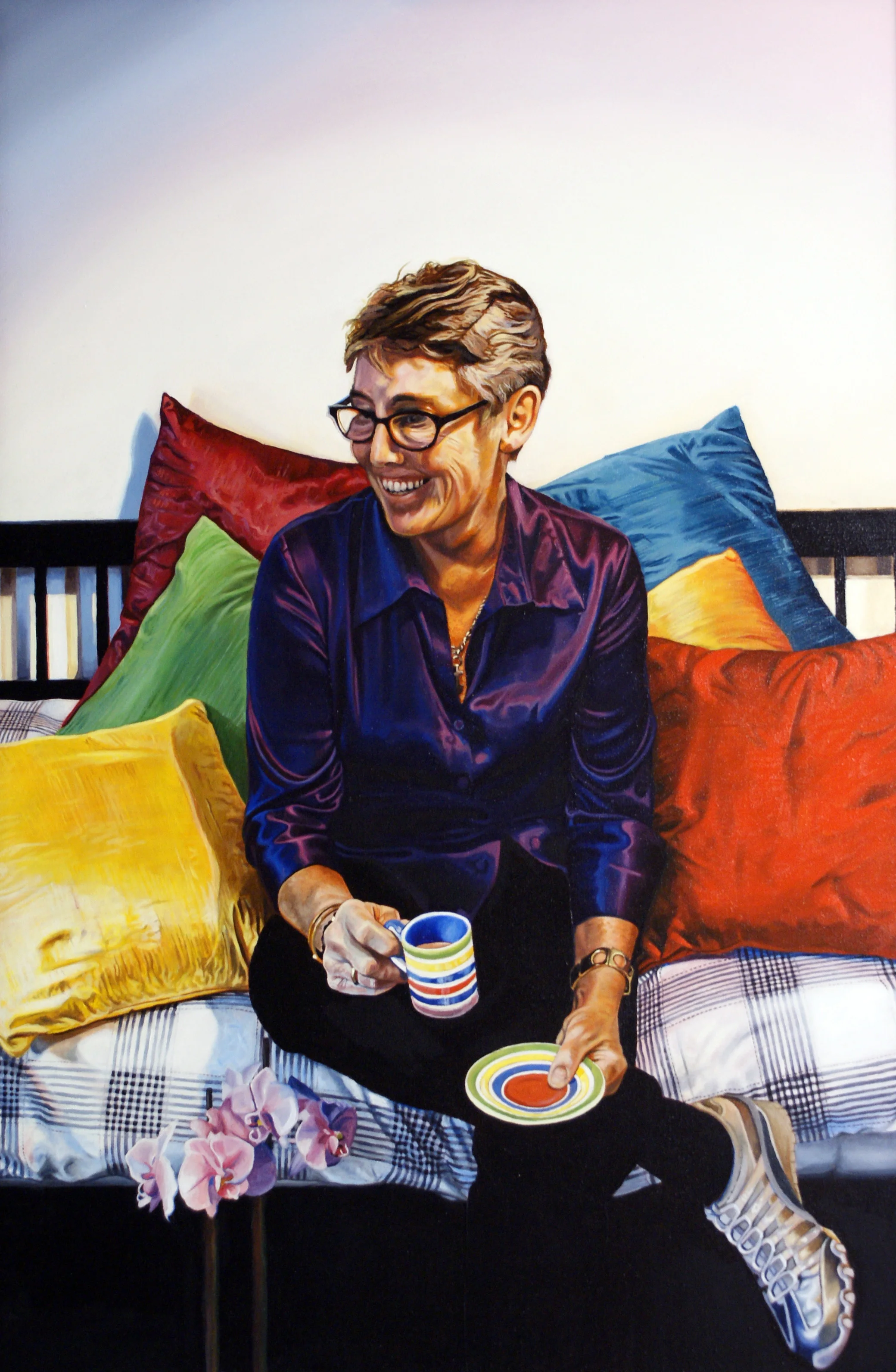 "We have two portraits by Adam, both of which have pride of place in our living room. Everyone who sees them is astonished with how he has captured our personalities and with such physical likeness. He uses colour, composition and technical excellence to create fabulous portraits." - Annie Evans, London.