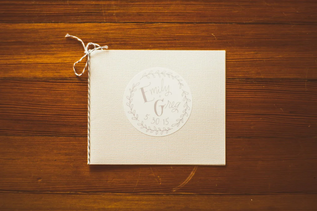 Custom wedding logo. Photo c/o Jason Collins Photography .