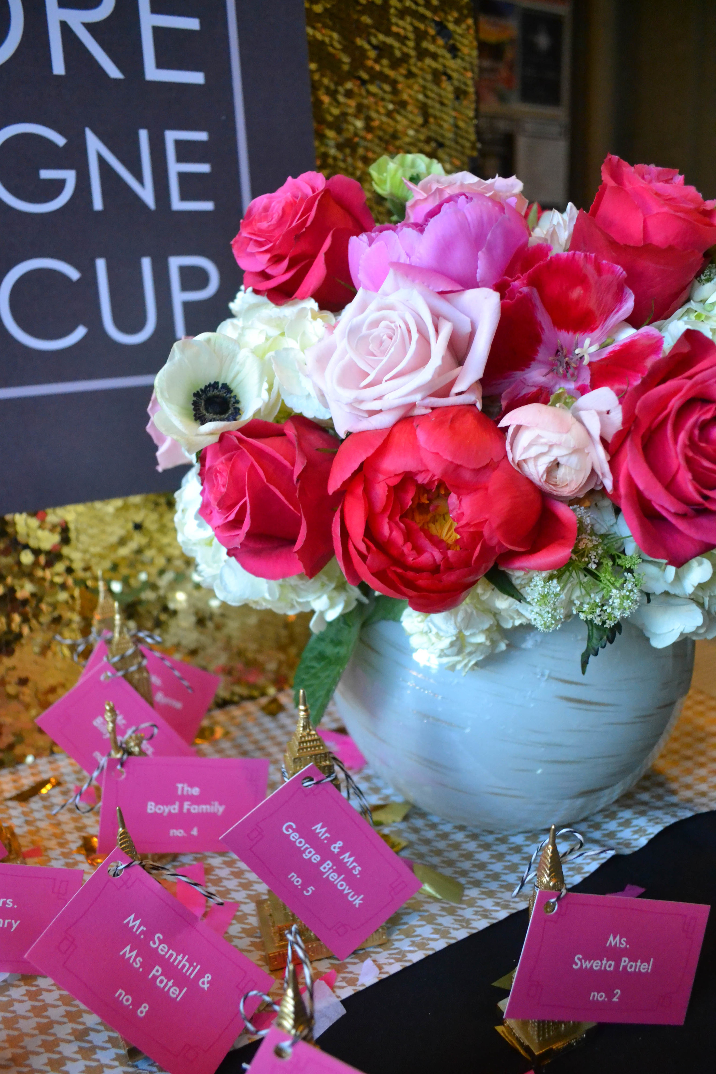 Pink, white and red arrangement. Rosehip Social, Brooklyn, NY.