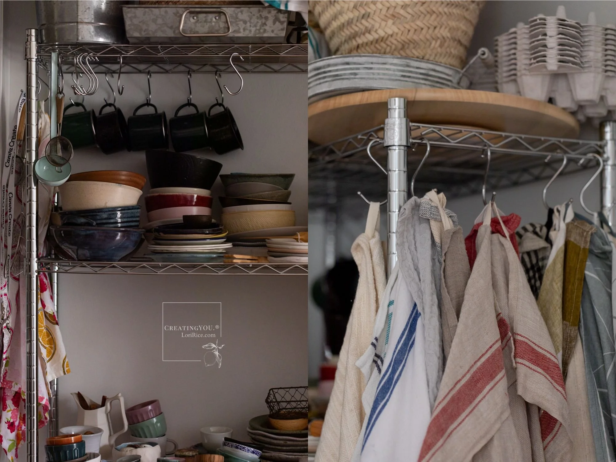 Food styling baking rack and linens