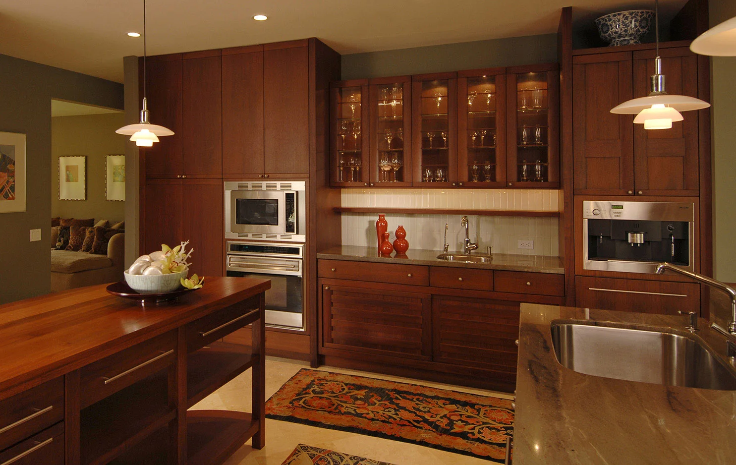 Lifestyle Design Studio Inc.; lifestyle; design; studio; kitchens; kitchen; living spaces; award wining design; luxury; residences; residential; Hawaii; Pacific Rim; bath; bathroom; homes; home; Roxanne Okazaki; CKD; detail; interior designers; architects; Premier Custom Built; Artcraft Kitchens; Sub Zero Wolf; Riggs Distributing; cabinetry; cabinets; refrigerators; freezers; wine storage; appliances; kitchen designer; veneer; hardware; stainless steel; wood; doors; drawers; contemporary; Mizuki; walnut; island; hood; cooktop; cooking hearth; glass tile; backsplash; sink; faucet; mahogany; stove; oven; lighting