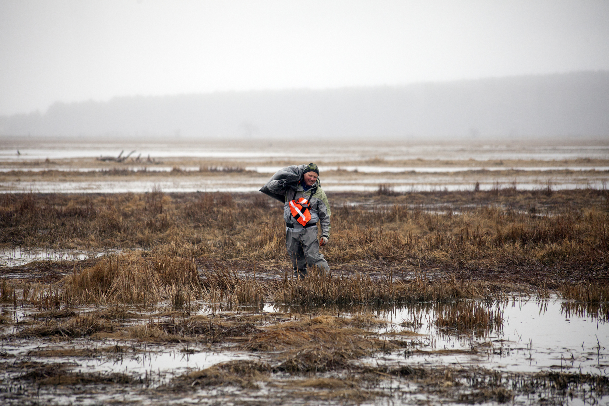  More than 60 volunteers helped cleanup Scarborough Marsh during the annual Earth Day Cleanup in Scarborough, Maine on April 22. 