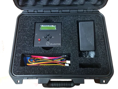 Hardened travel case included with rental