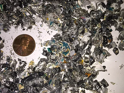 3/16” (4x15mm) post-shred waste particle size.