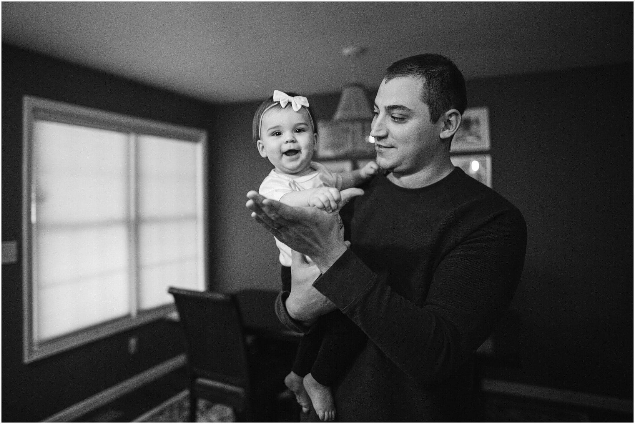 family photography | in home family photography | dancing with dad | Kelly lovan photography