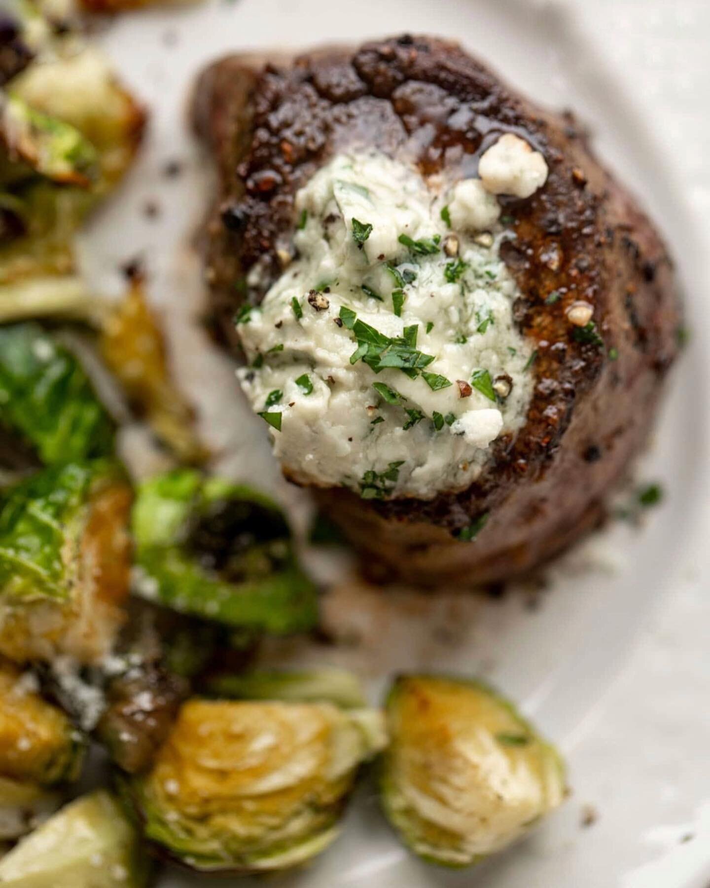 Take a peek at the Blue Cheese Crusted Filet we will be featuring on the special Valentine&rsquo;s Day dinner here at Melt! Paired with our delicious sprouts! Make your reservations now for dinner on 2/14! Email meltkitchenandbar@gmail.com