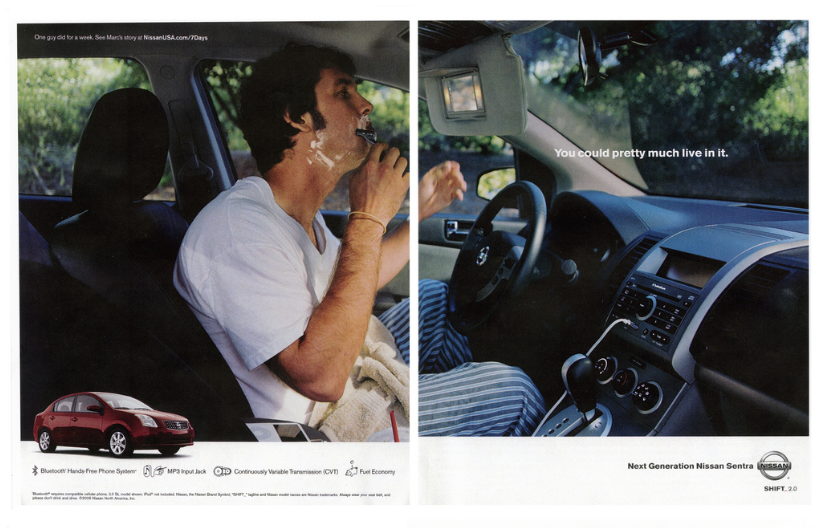 Nissan Sentra "7 Days" print campaign