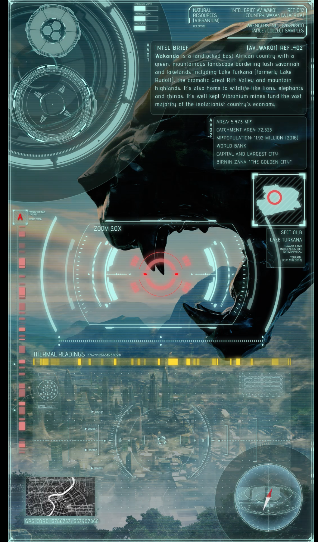 Black Panther - Wakanda info screen