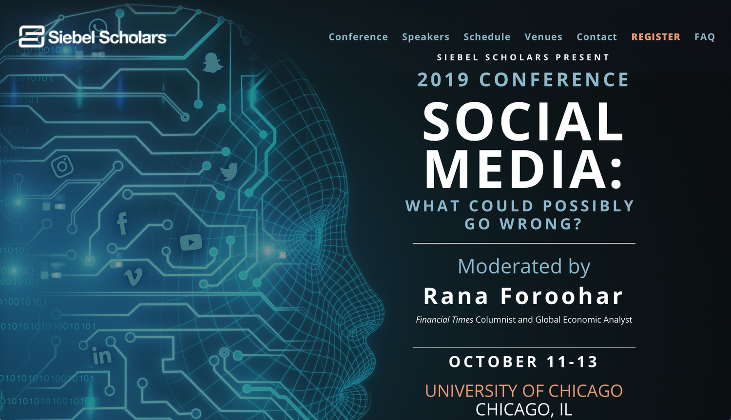 Website for Siebel Scholars - Immersive Event 2019