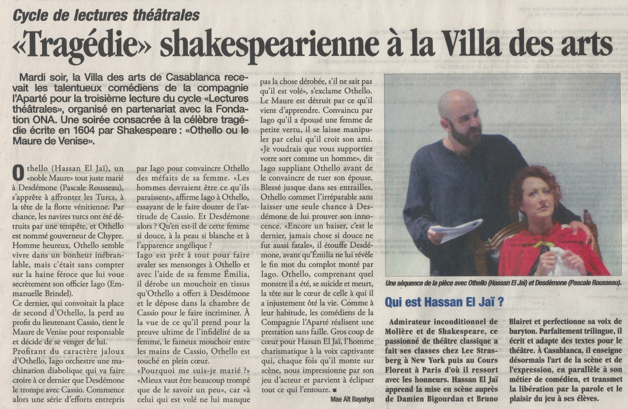 Published in "le Matin" March 21, 2014