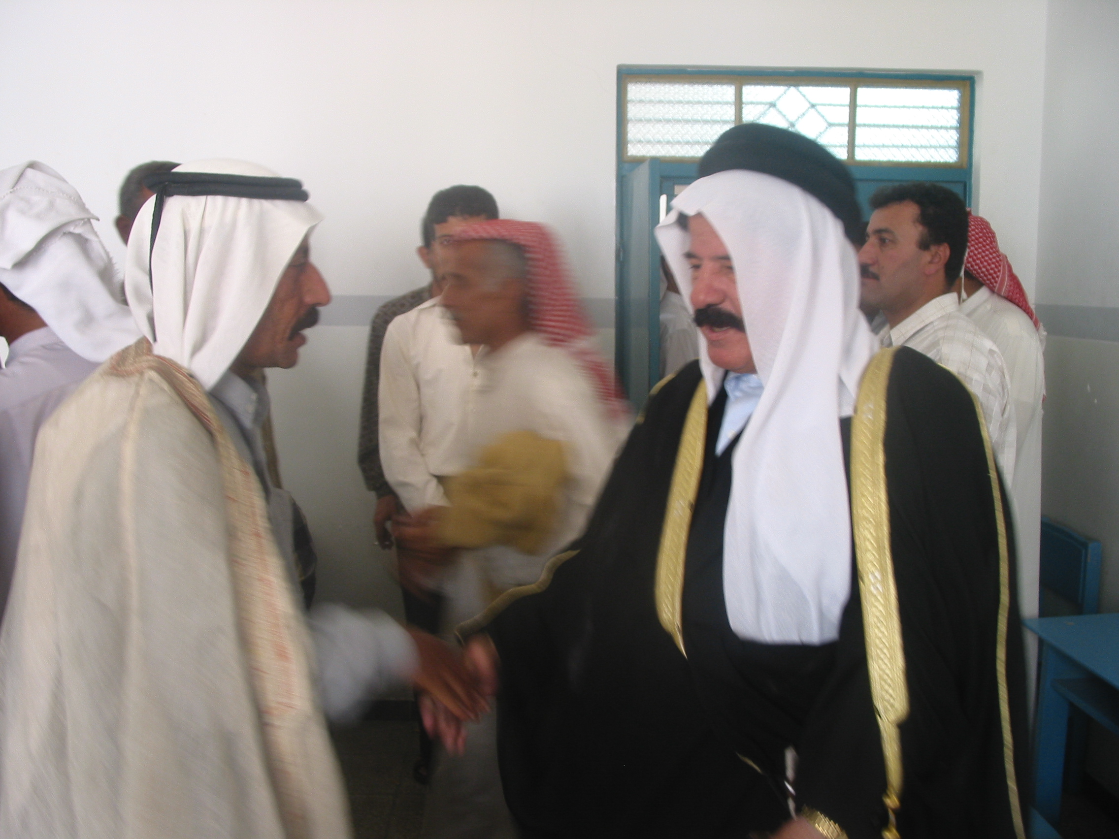 Ibrahim Al Jaburi receiving tribal leaders in his cell block.