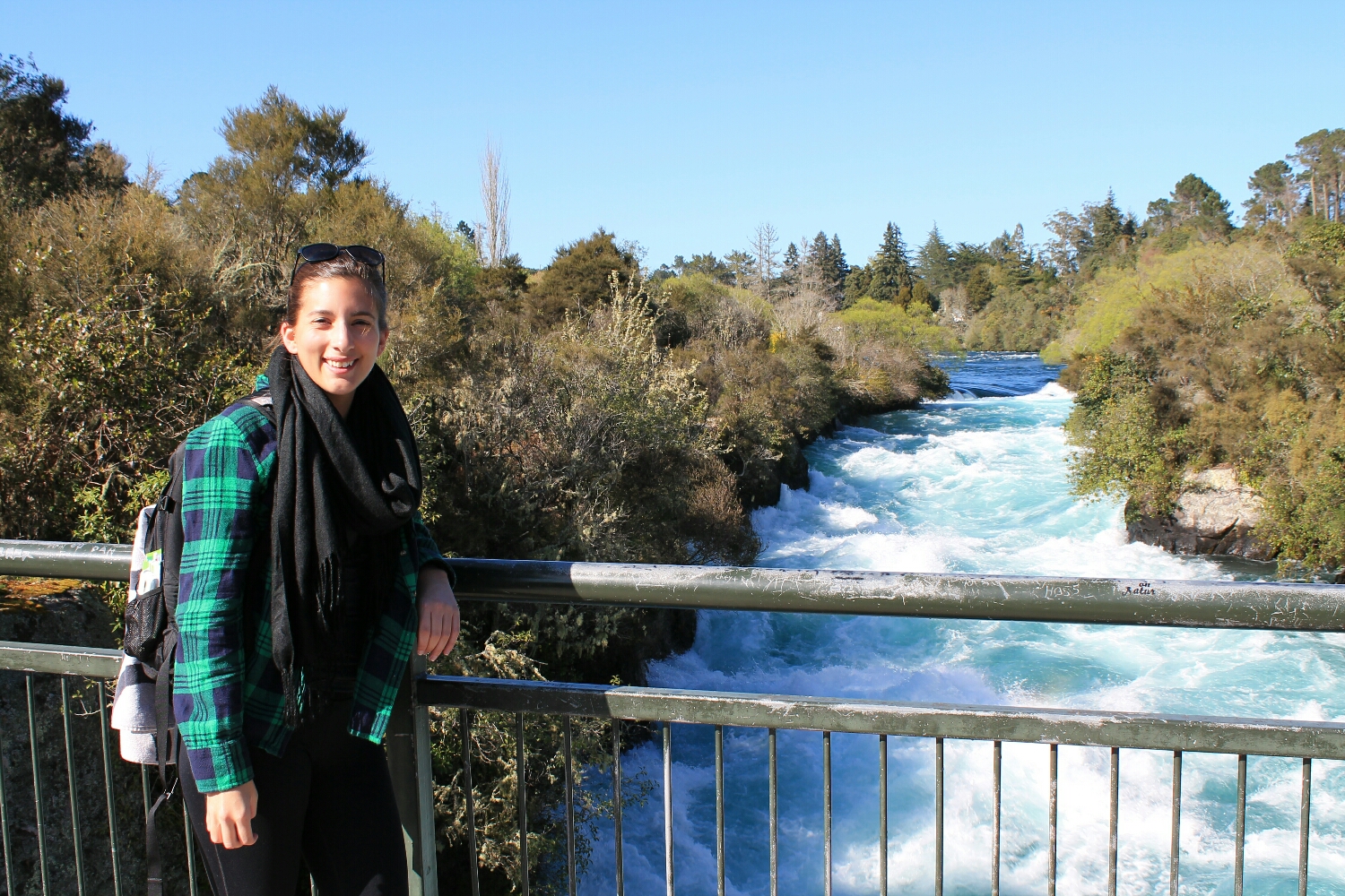 About 500 feet upstream from Huka Falls