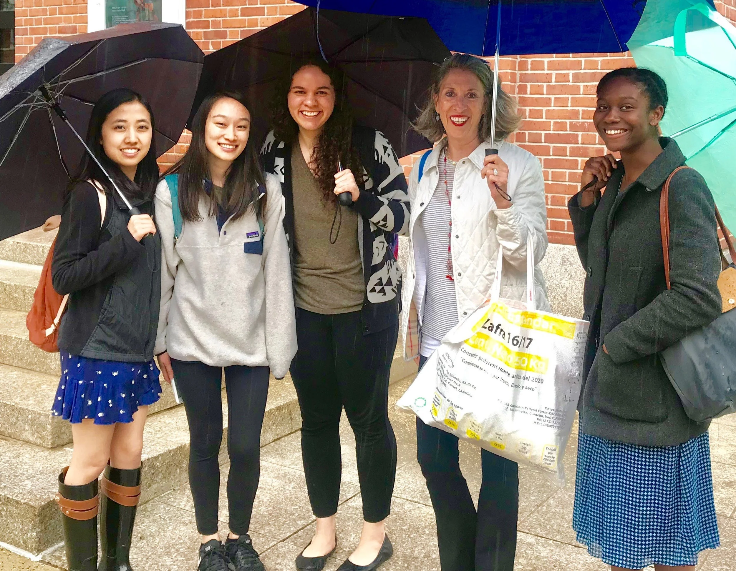 Debbie Irwin with Yale Students.