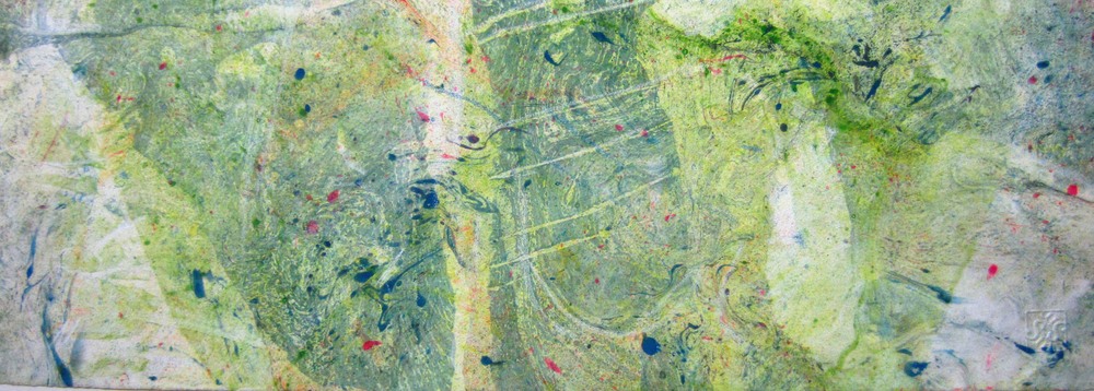 Il prato di Alce - Olio su carta, cm.30x70