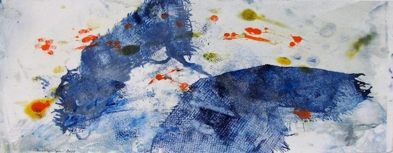 Del sogno 2006, monotipo ritoccato a mano, carta Graphia, 20 x 50 cm