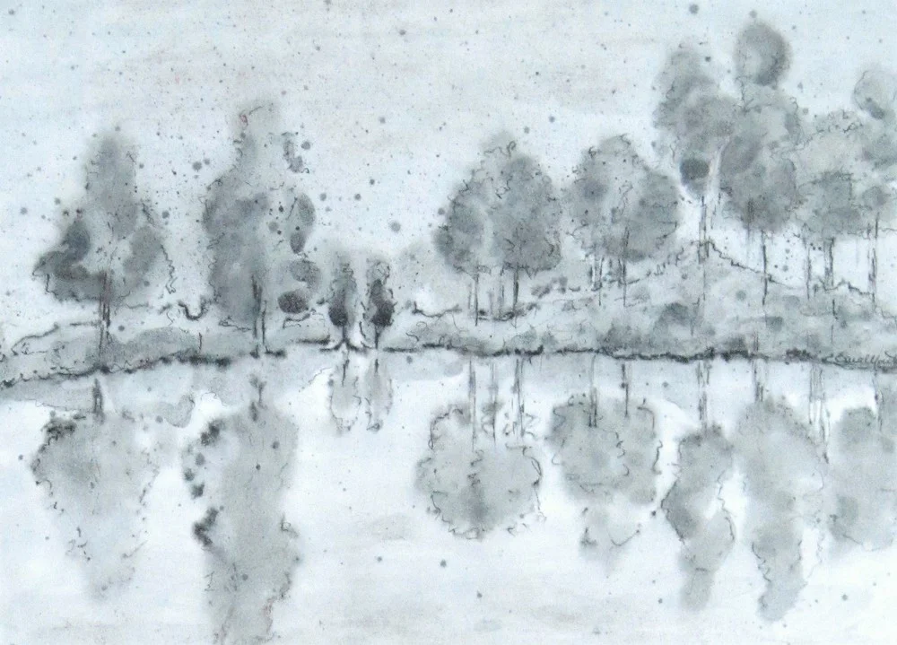Silenzi - 1998, china e acquerello, 24 x 31 cm