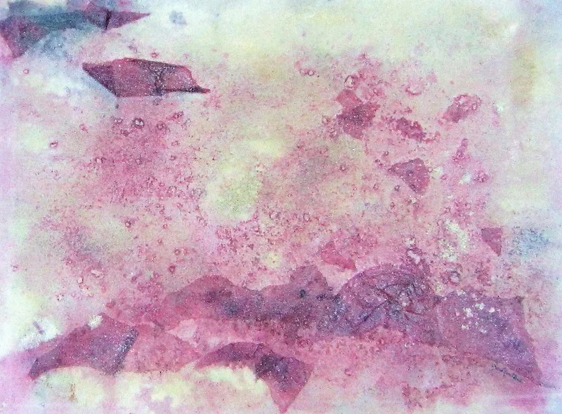 Sbirciando scogli 2000, tecnica mista e collage, carta Sicars Edizione applicata su carta Aetna, 52 x 71 cm