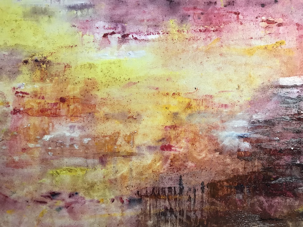Una raffica di vento aranciato - 1994, olio su tela, 35 x 50 cm