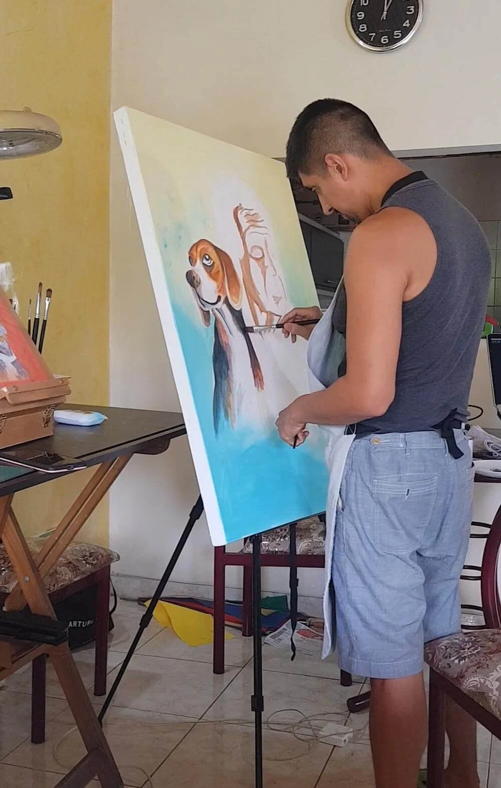 Picture of me at an angle painting.