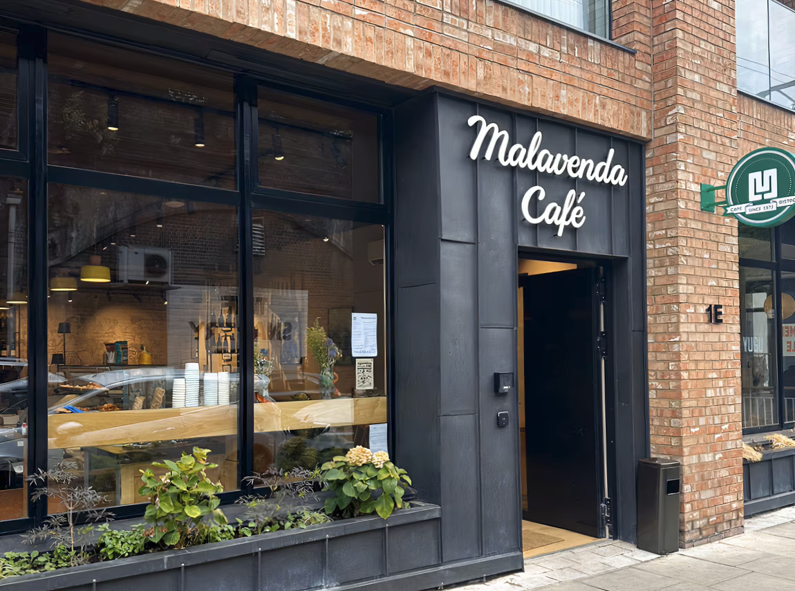 An angled view of the MalavendaCafe
