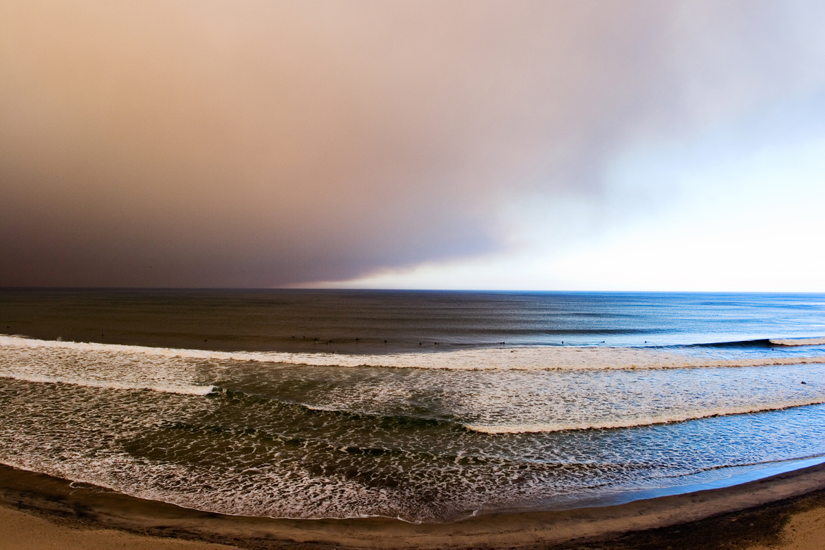 Smoke over the ocean in Encinitas, CA. san diego commercial photography, san diego commercial photographer, southern California commercial photographer, California commercial photographer