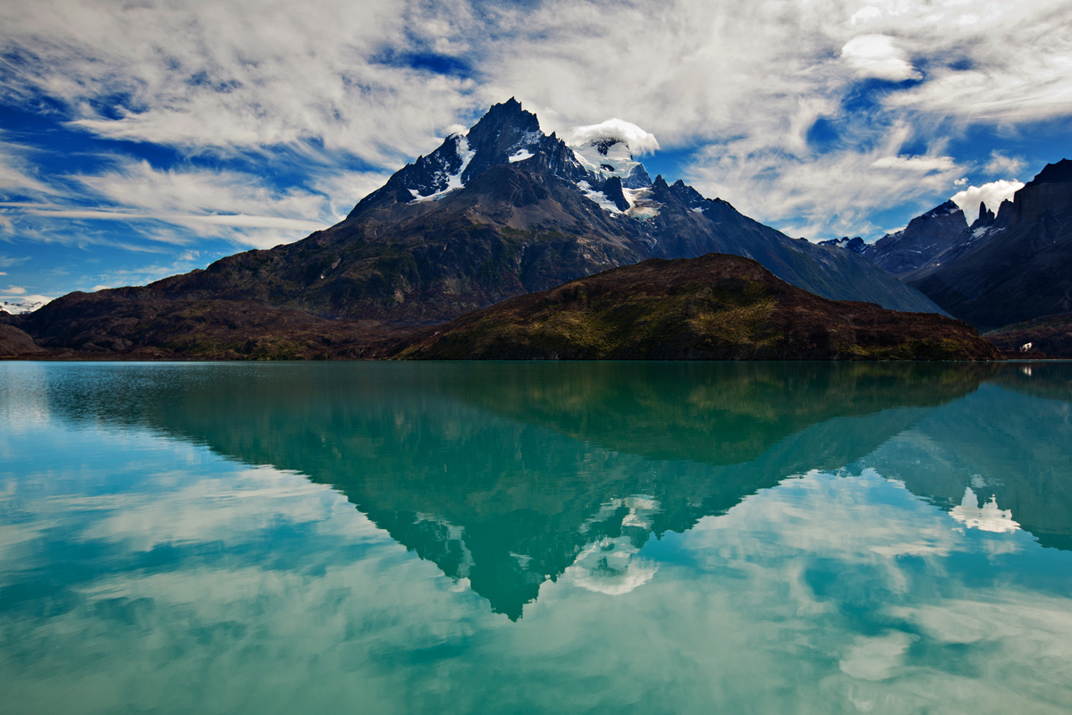 Mountain reflected on a lake in Patagonia. san diego commercial photography, san diego commercial photographer, southern California commercial photography, southern California commercial photographer