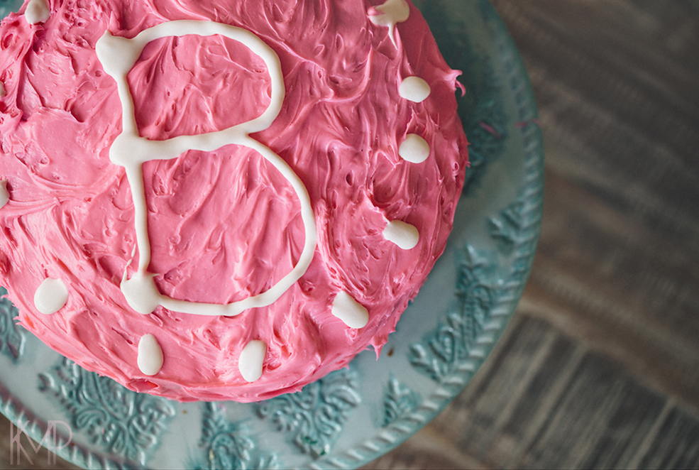 Some people buy fancy cakes for birthdays. We always make a homemade cake. She requested vanilla cake with pink frosting. It's not pretty but it's made with love and it was delicious (according to my kids). Thankfully, they love these homemade traditions. 