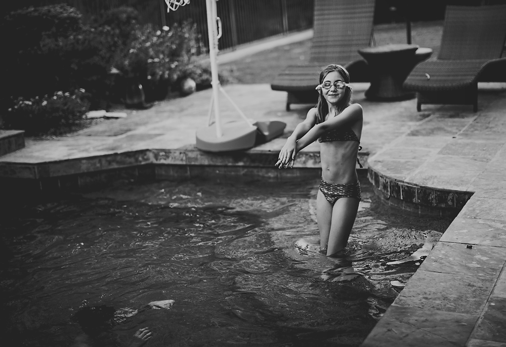 Swimming on her birthday, is a must! 