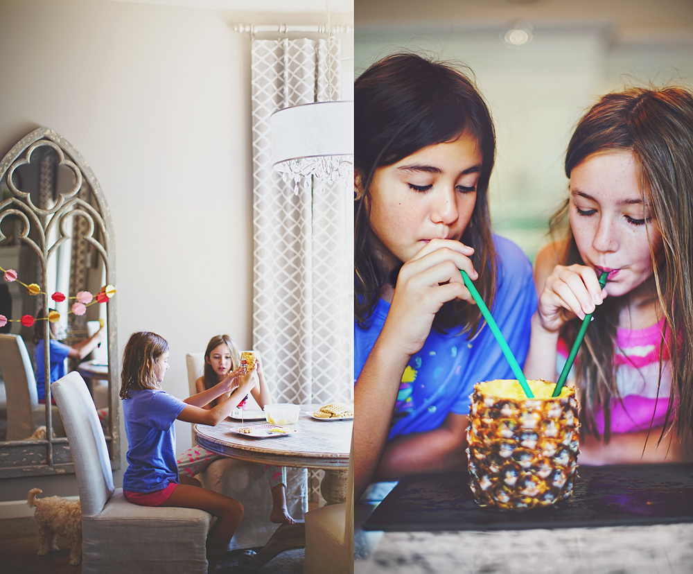 and pineapple juice sipping (that's the best part of slicing pineapple).