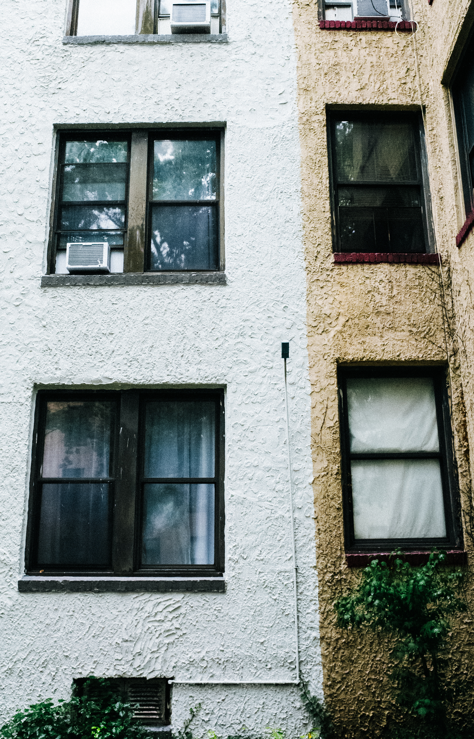 Many apartment buildings were connected but they were 'separated' by color.