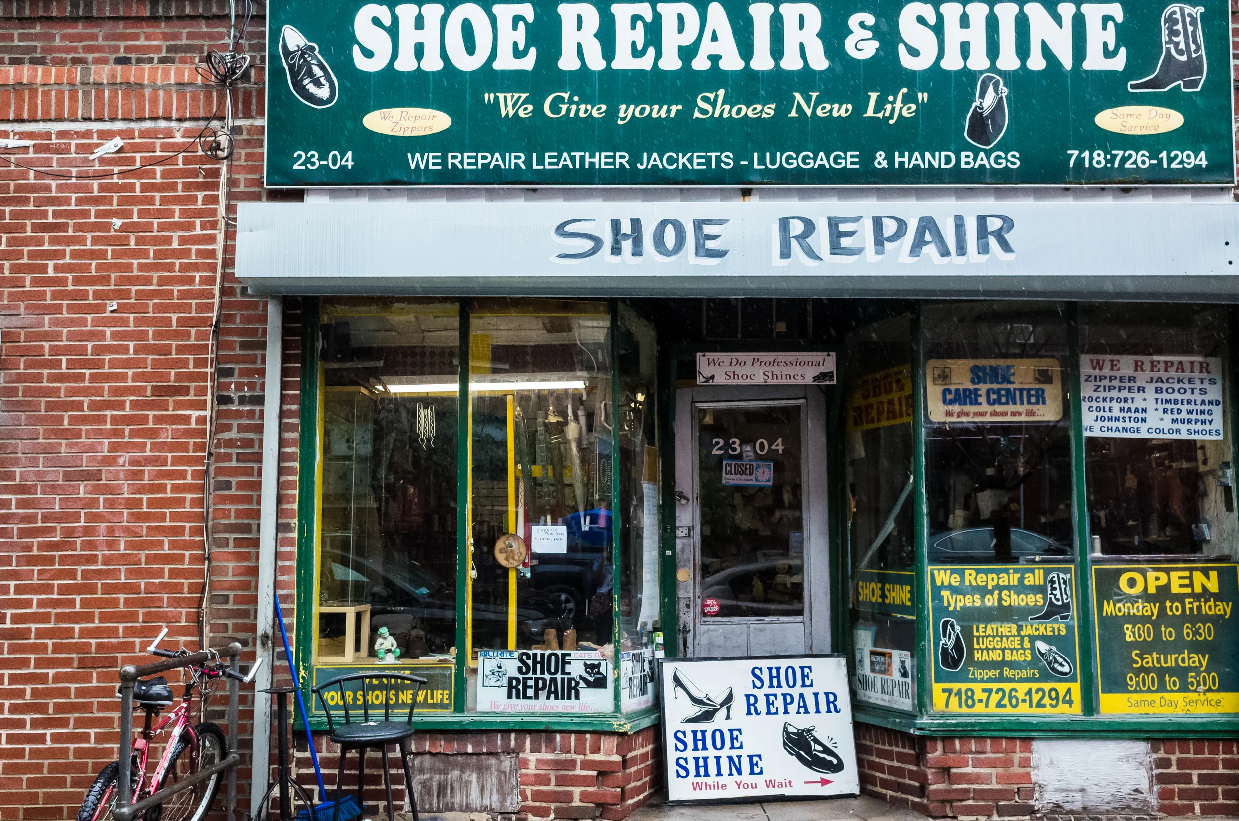 One of very few storefronts that were there since I was a kid. I was always fascinated by the amount of 'stuff' and the smell of shoe polish that hit my senses when I walked by...