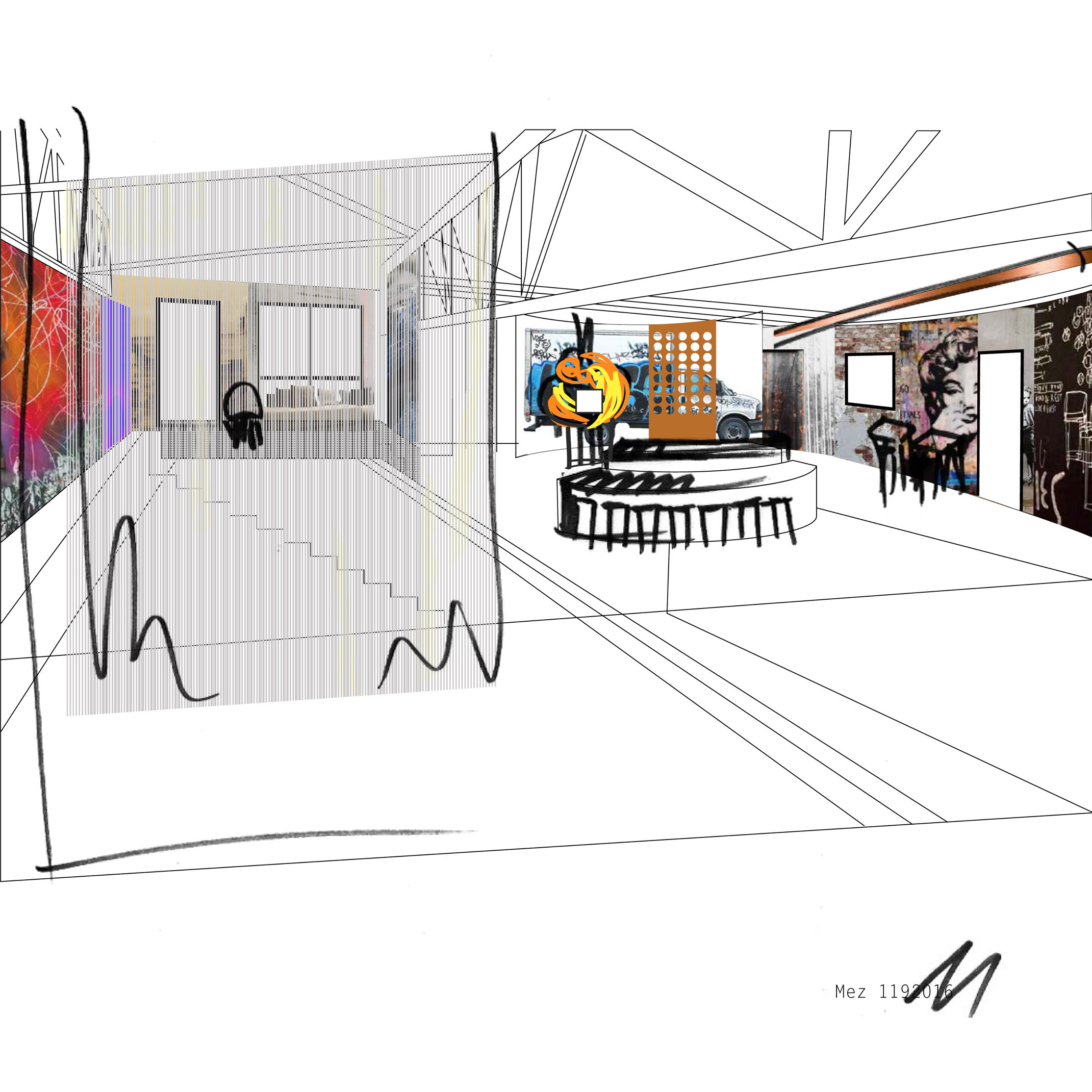 interior design, concept sketch