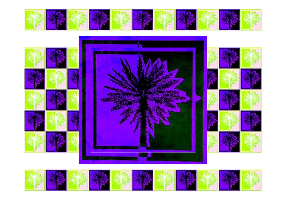 Palm Tree: Purple and Green