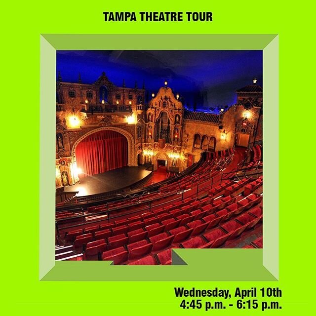 Love the @tampatheatre? We do to! Join us on Wednesday, April 10th for tour about the art, history, and architecture within this Tampa architectural icon.

After the tour there will be a FREE screening of the documentary, Objectified, which explores 