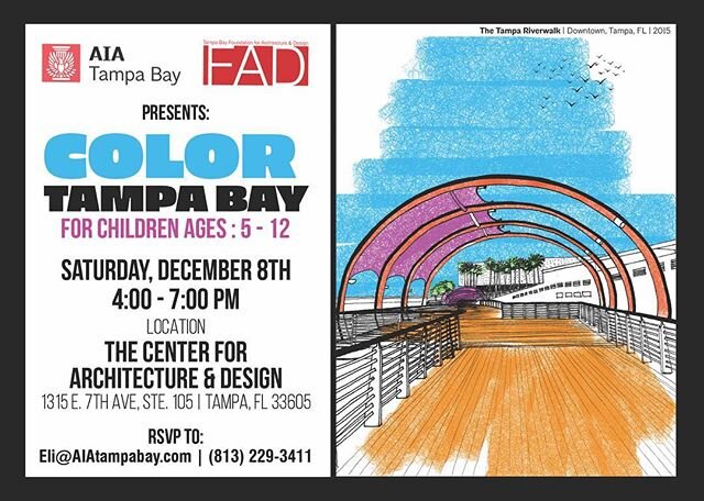 TOMORROW! Don&rsquo;t miss it! Attending the City Snow Holiday Parade in Ybor City this weekend? Stop by the Center for Architecture and Design from 4 p.m. to 7 p.m. for the first ever 'Color Tampa Bay'&ndash; children of all ages welcome. Kids will 