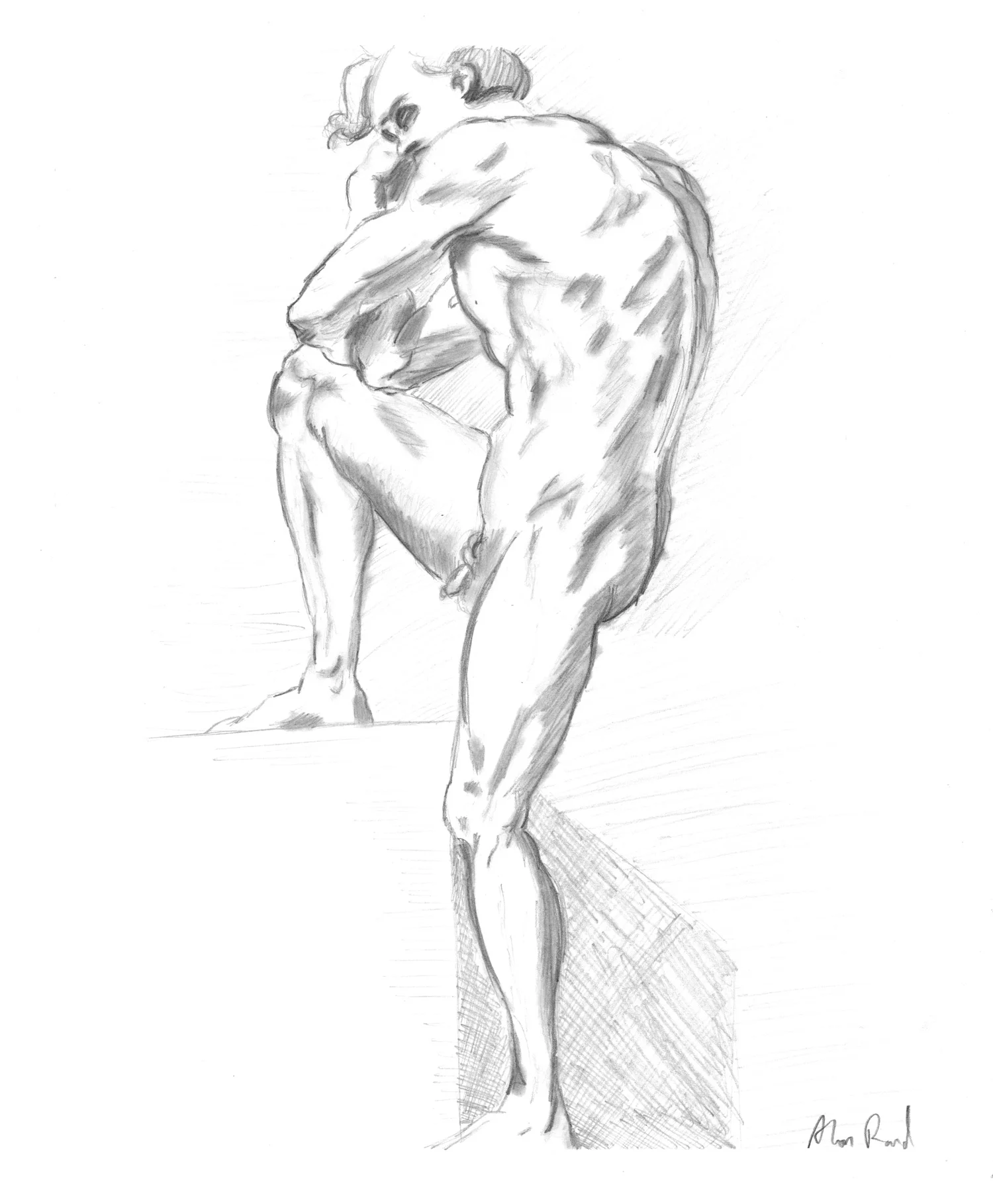 Pontormo Nude Youth Leaning on Leg