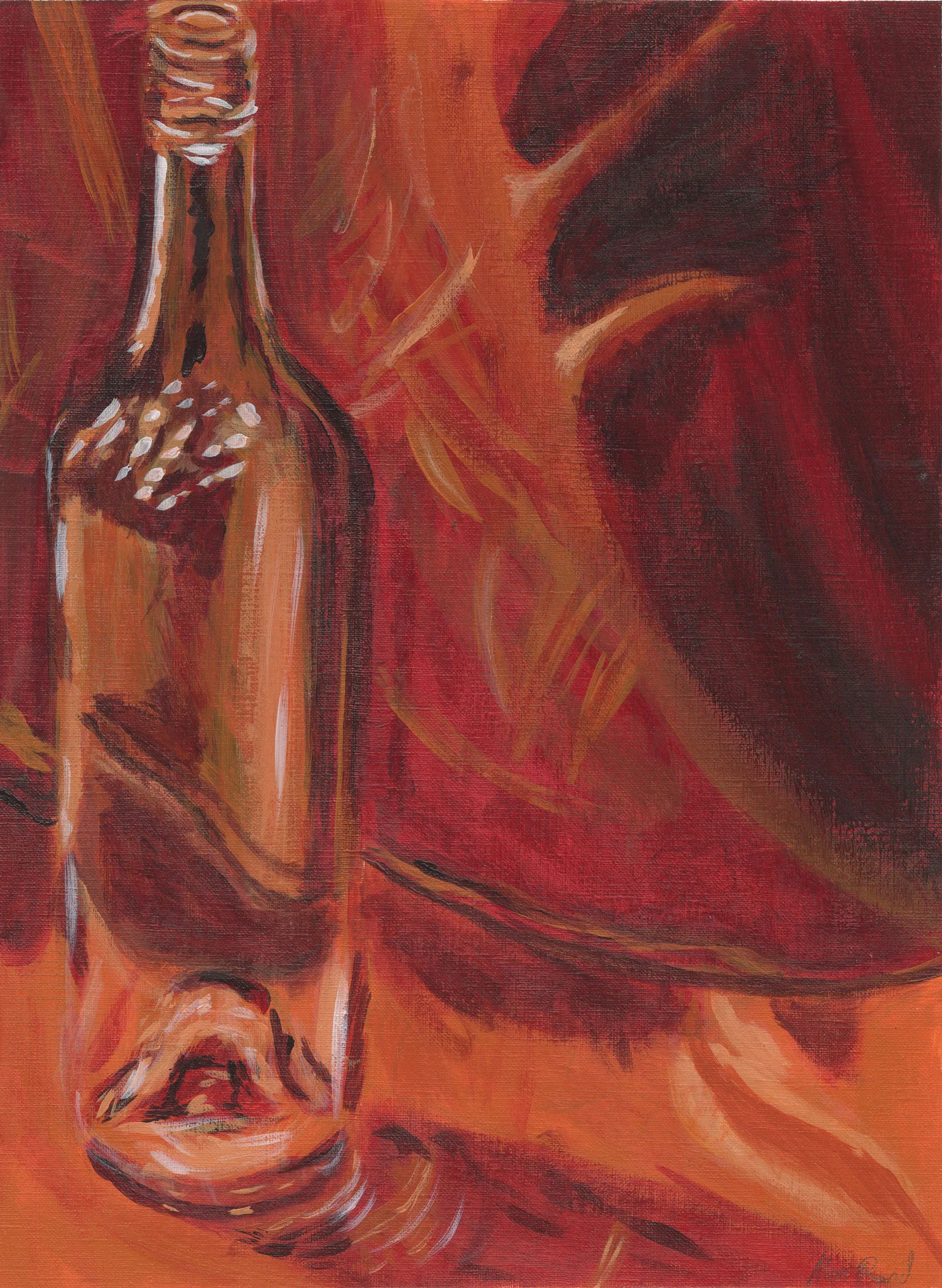 Bottle in Red and Orange