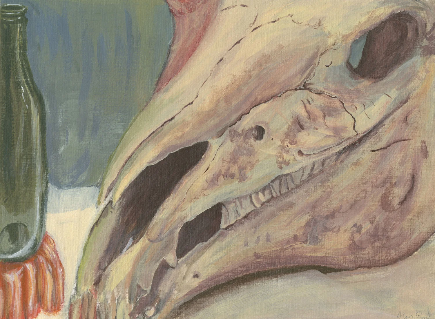 Horse Skull with Bottle