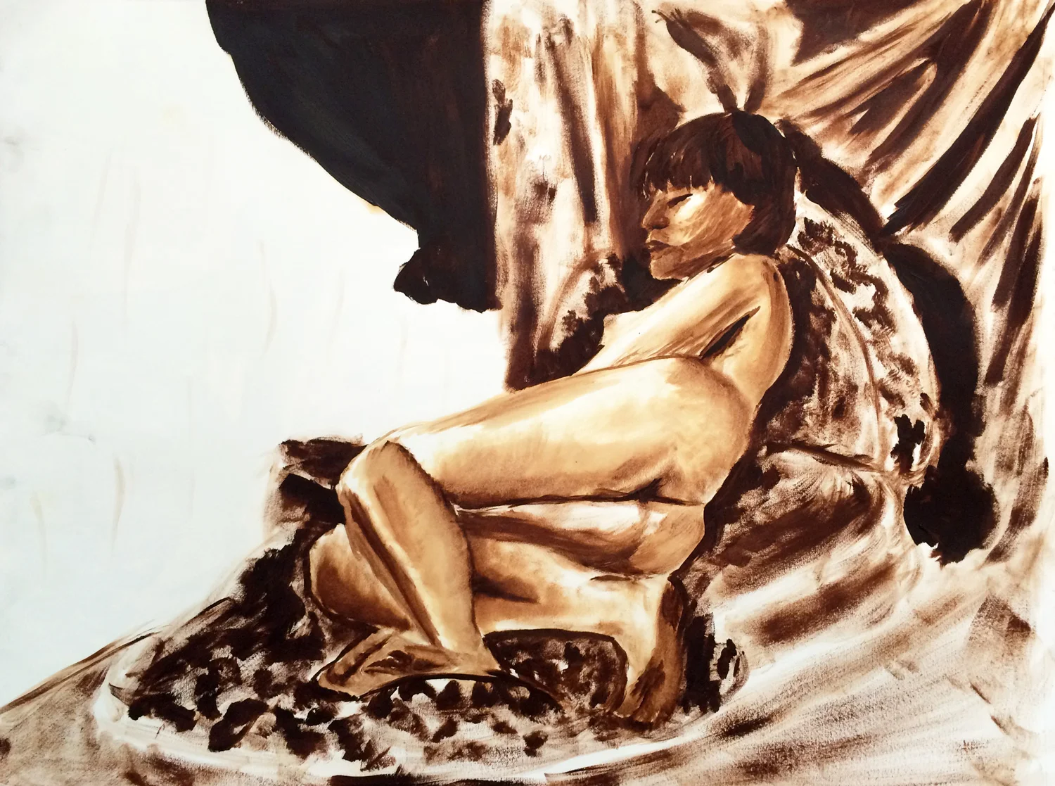 Reclining Woman in Sepia