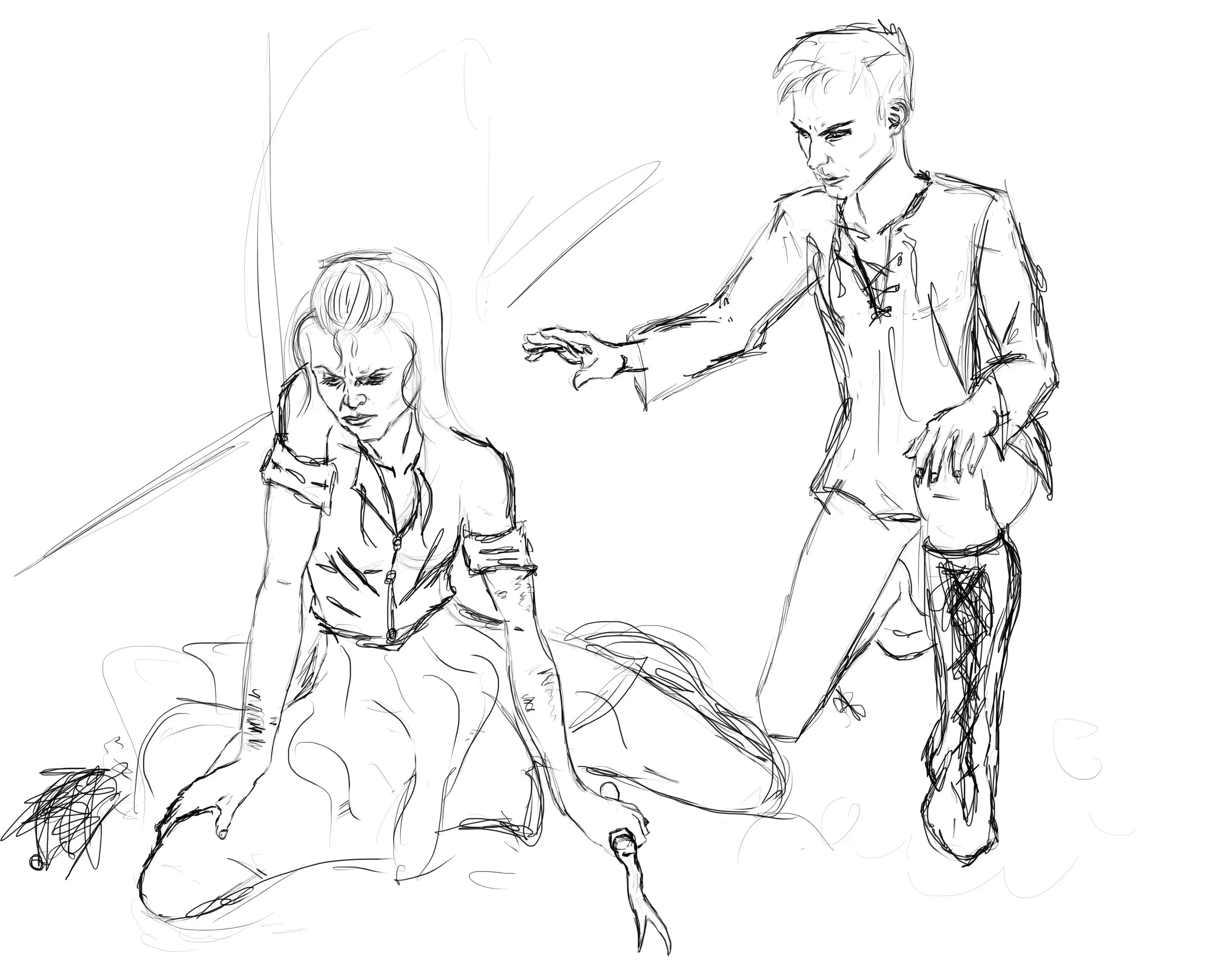 Boy and Girl in Garden-rough sketch 1.jpg