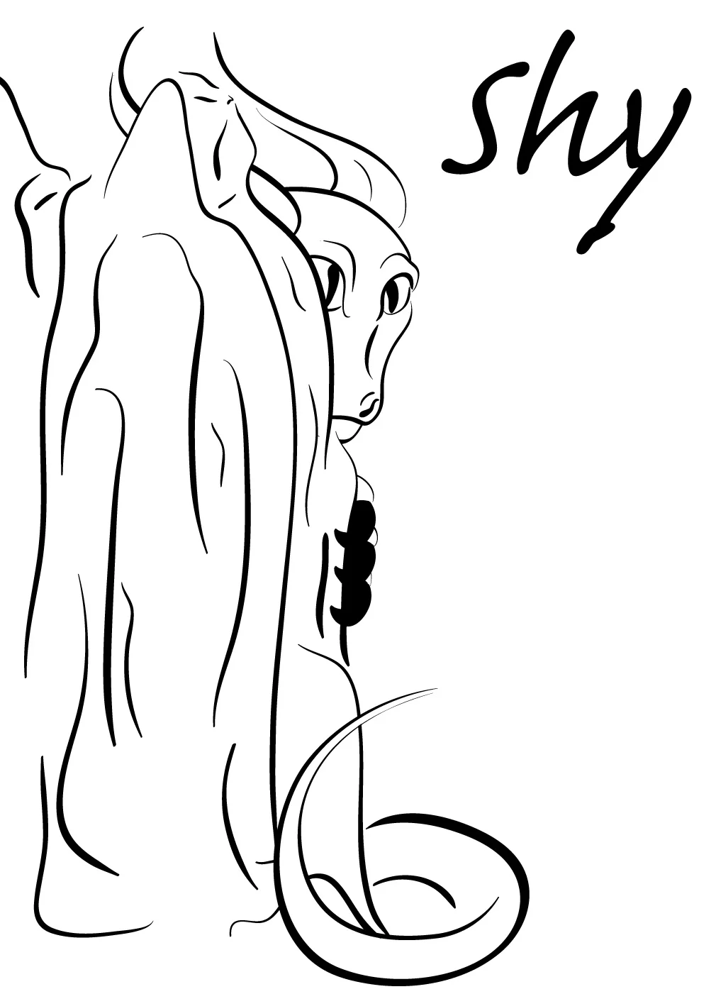 Inktober Day 7 - Shy