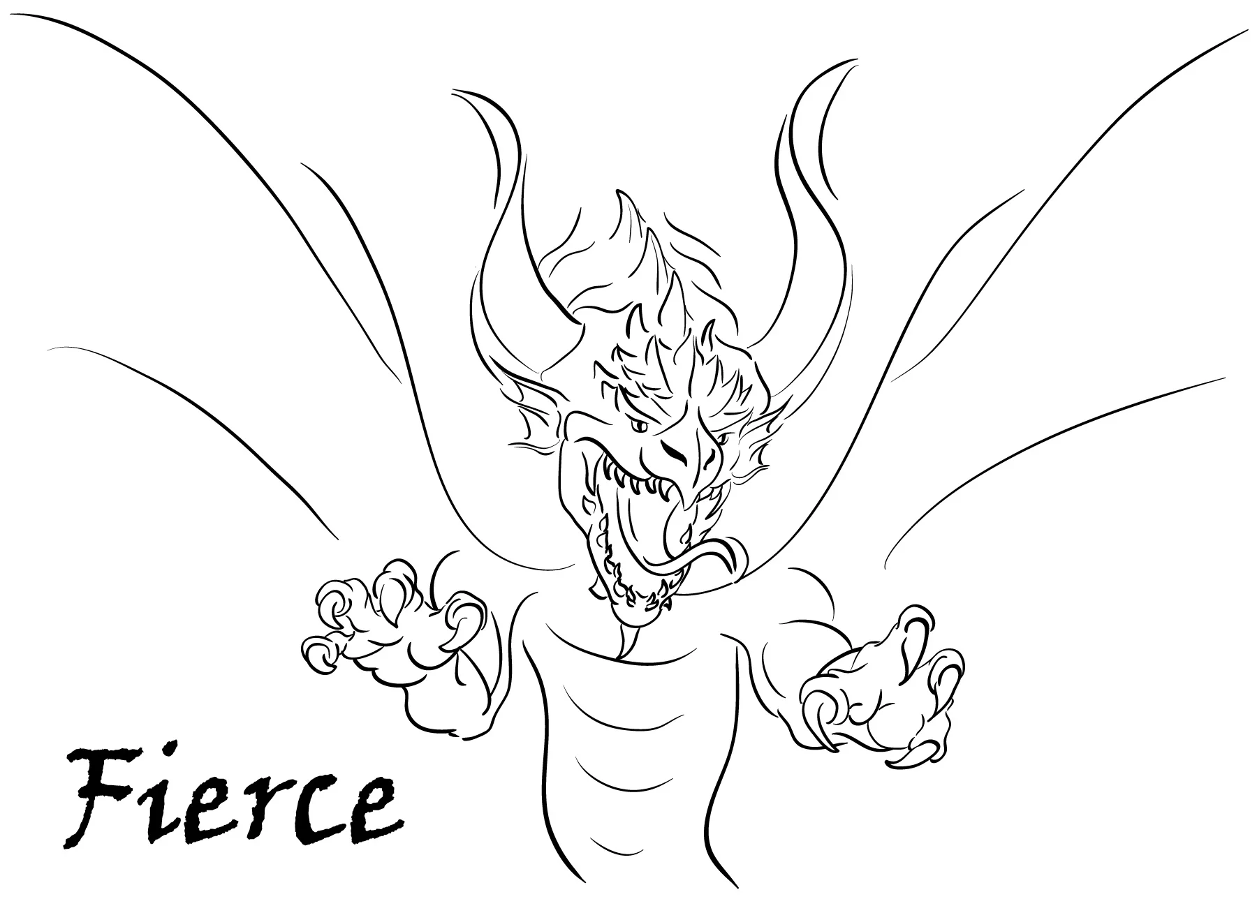 Inktober Day 14 - Fierce
