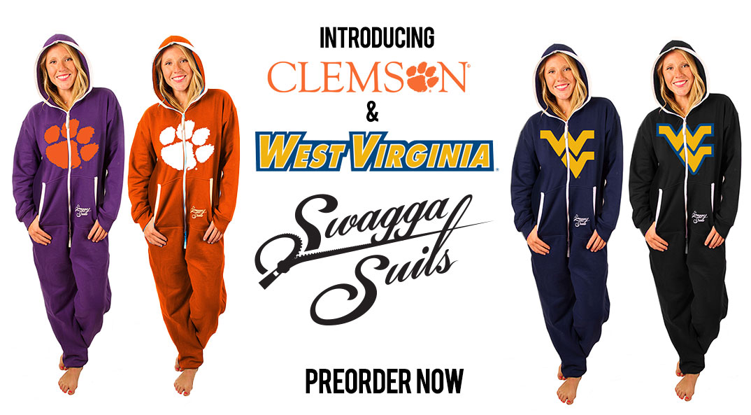 Clemson and West Virginia Swagga Suits