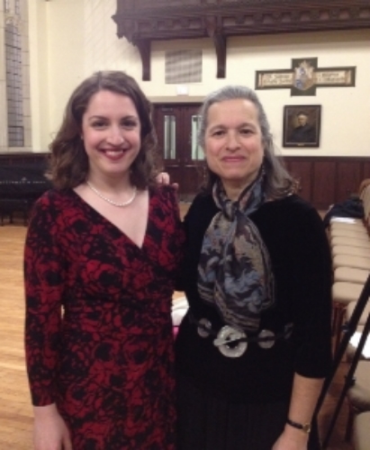   Bethany and Diane  at &nbsp;Boston College &nbsp;after premiering  Thomas Oboe Lee' s song cycle at a symposium on the Italian poet Gaspara Stampa. 
