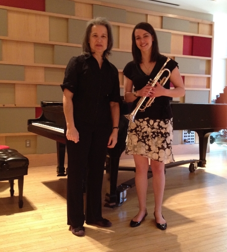   Diane  with  Katie Driscoll &nbsp;after her Trumpet Recital at the New England Conservatory. 