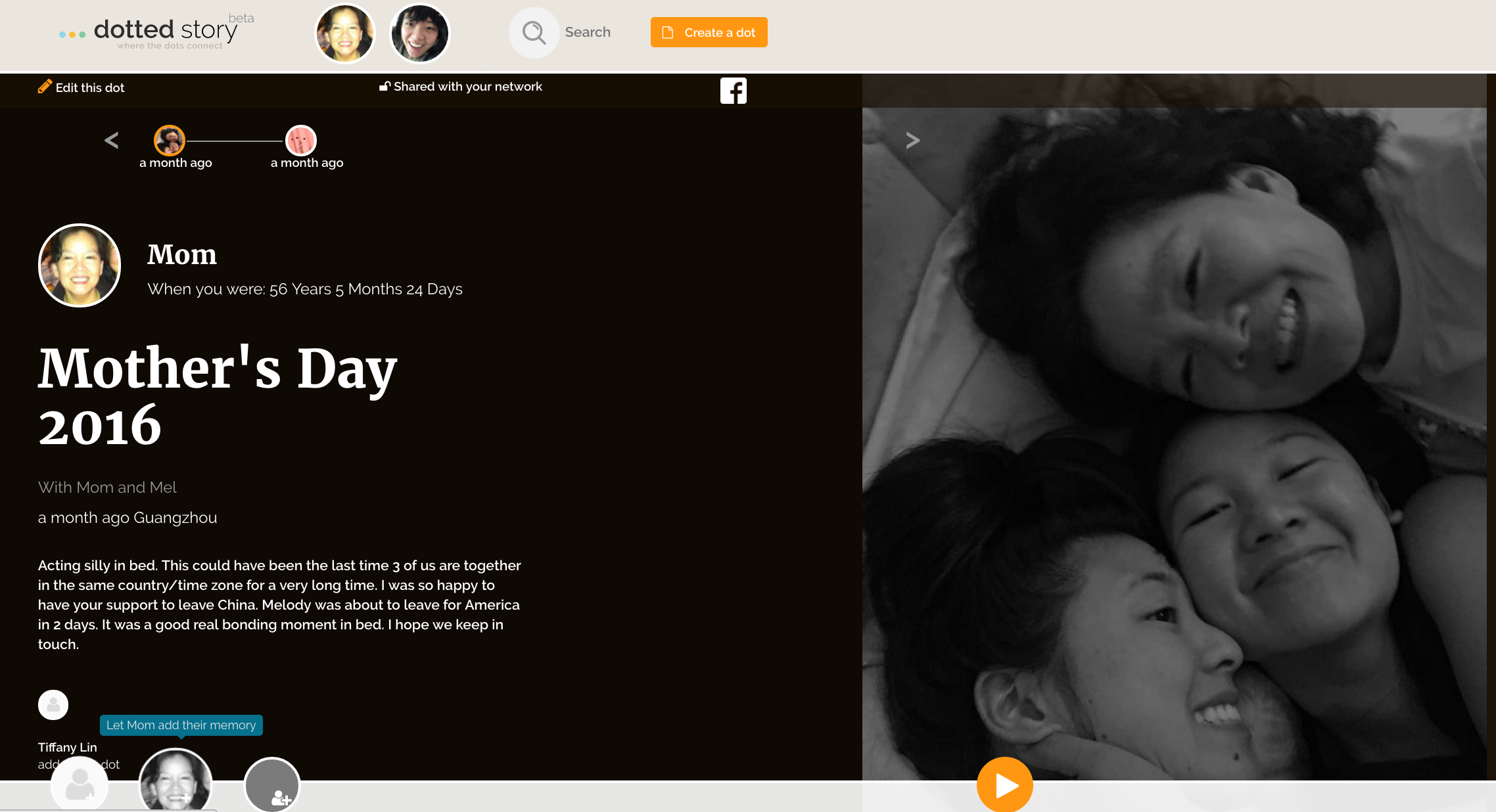 Dotted Story is known to crystallize moments adding context and reactions with those involved. Imagine using this as you are starting your family. Being able to document the process of your child and then your child having access to your recollection of those memories. Pretty amazing and mindful.