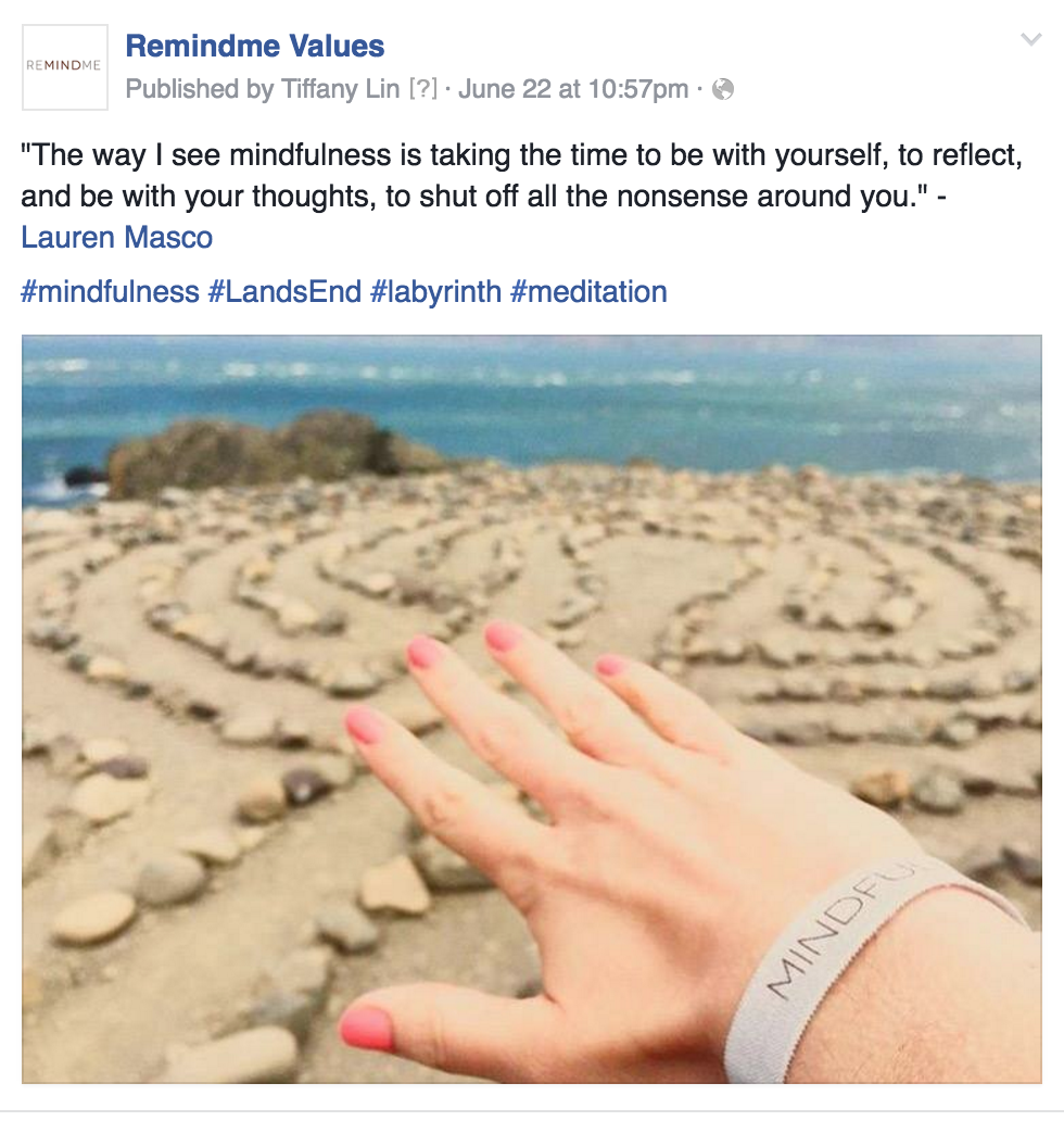 My friend Lauren branding Mindfulness on the Labyrinth at Land's End