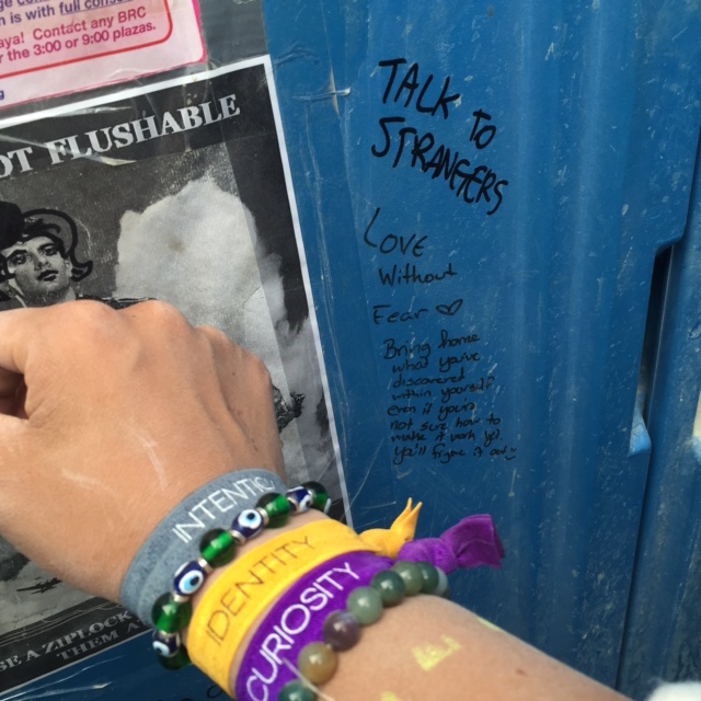 Solid piece of advice in the portapotty at Burning Man